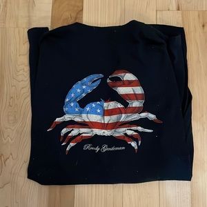 Rowdy Gentlemen Long Sleeve shirt with American Flag Crab design.